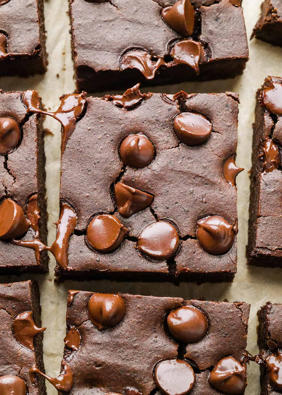 overhead view of 6 Black Bean Brownies 