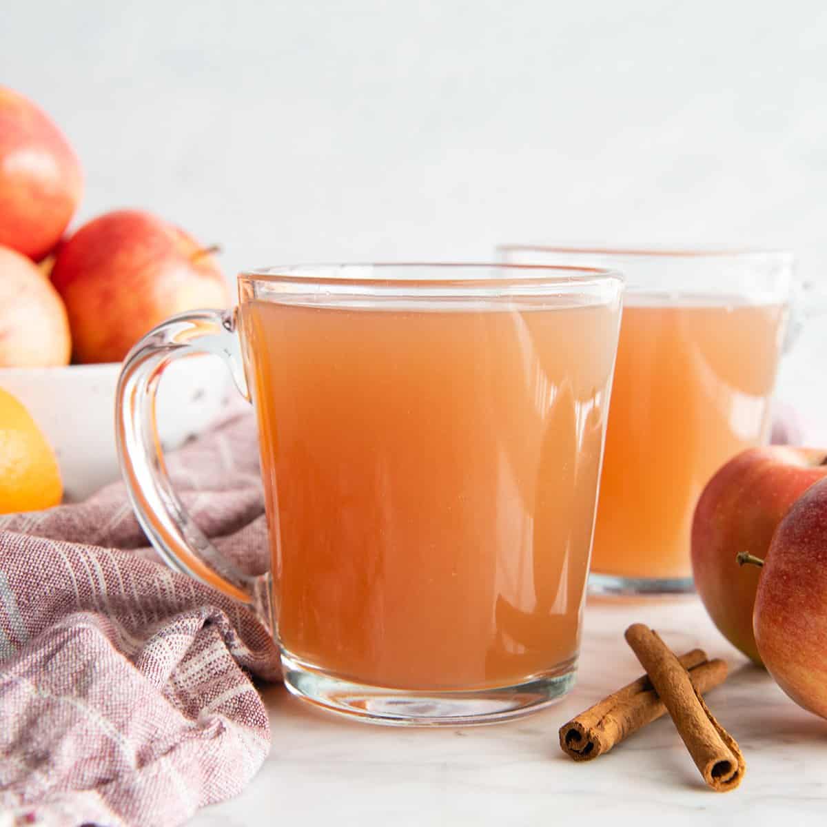 two glasses of Apple Cider