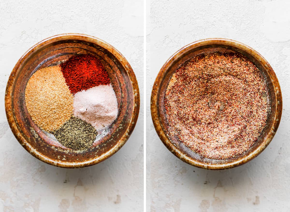two overhead photos showing How to Roast Vegetables